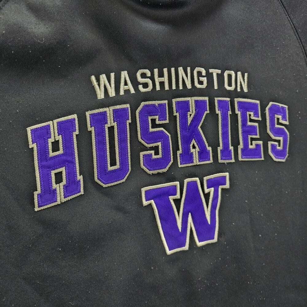 Washington Huskies Pullover Hoodie Mens Medium Black Colosseum Fleece Sweatshirt - Picture 4 of 14